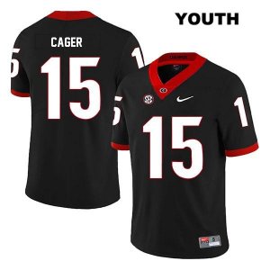 Youth Georgia Bulldogs NCAA #15 Lawrence Cager Nike Stitched Black Legend Authentic College Football Jersey BWT1254EM